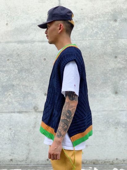 WANNA(ワナ)】“N.E.R.D” Knit vest (ニットベスト) Indigo