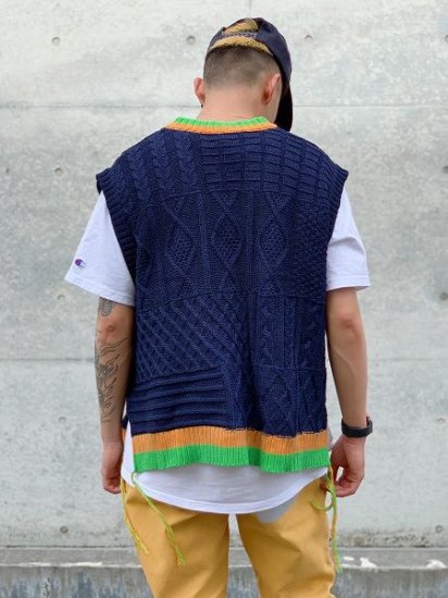 WANNA(ワナ)】“N.E.R.D” Knit vest (ニットベスト) Indigo