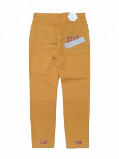 【WANNA(ワナ)】“CULT TRUE” FRONT FLARED PANTS (5ポケットパンツ) Yellow