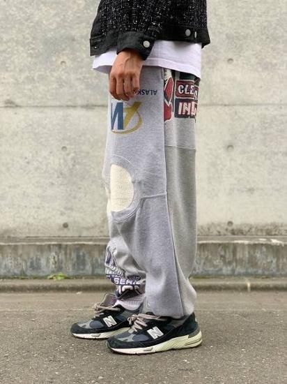 Awesome Boy × ichiryu made】REMAKE PATCHWORK SWEAT PANTS (リメイク