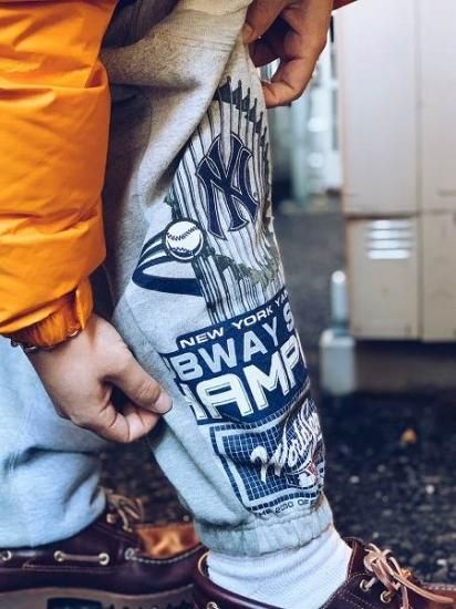 Awesome Boy × ichiryu made】REMAKE PATCHWORK SWEAT PANTS (リメイク