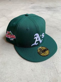 <img class='new_mark_img1' src='https://img.shop-pro.jp/img/new/icons7.gif' style='border:none;display:inline;margin:0px;padding:0px;width:auto;' />【NEWERA】59FIFTY OAKLAND ATHLETICS 1989 WORLD SERIES FITTED CAP (ニューエラキャップ) Green