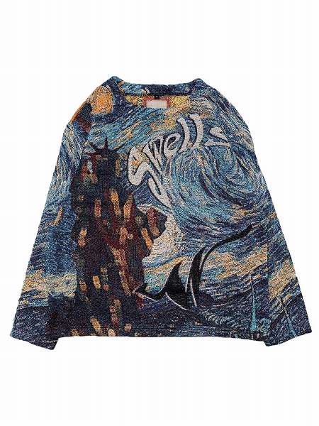 【WANNA(ワナ)】“W Swells” Tapestry knit (クルーセーター) Multi