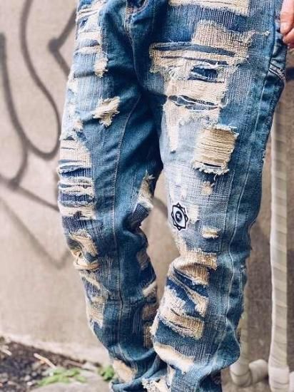 【WANNA(ワナ)】L.F.S.E 55 Distressed JEANS (リメイクデニムパンツ) Indigo