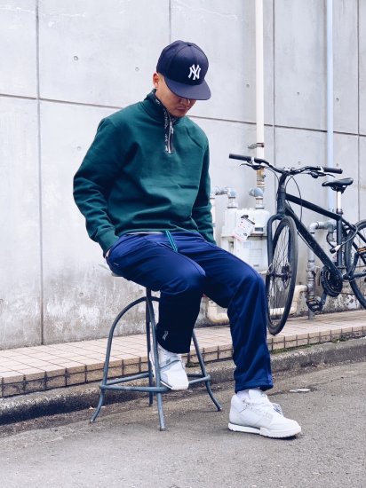 【MAGIC STICK(マジックスティック)】JERSEY PIN TUCK PANTS (ジャージパンツ) Navy