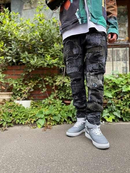 WANNA L.F.S.E 55 Distressed JEANS BLACK - デニム/ジーンズ