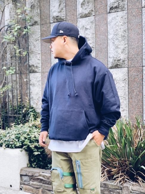 【Champion(チャンピオン)】12oz REVERSE WEAVE PULLOVER HOODIE (リバースウィーブ プルオーバーパーカー)  Navy