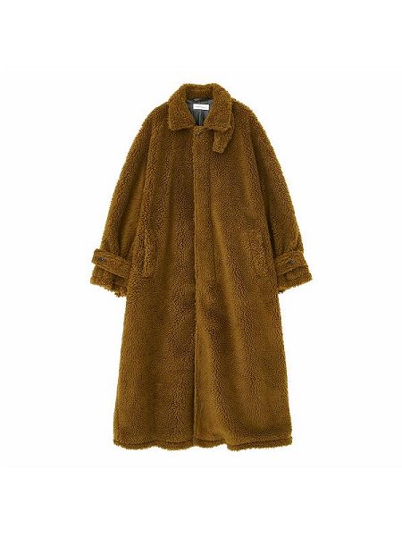 【MAGIC STICK(マジックスティック)】Teddy MRMT over coat (ボアフリース ステンカラーコート）Brown teddy  pile ver.