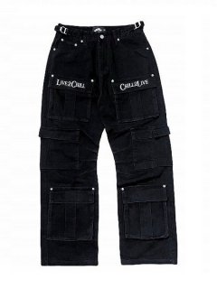 <img class='new_mark_img1' src='https://img.shop-pro.jp/img/new/icons7.gif' style='border:none;display:inline;margin:0px;padding:0px;width:auto;' />CHILLIN'()Black Cargo Denim Pants (ǥ˥५ѥ) Black