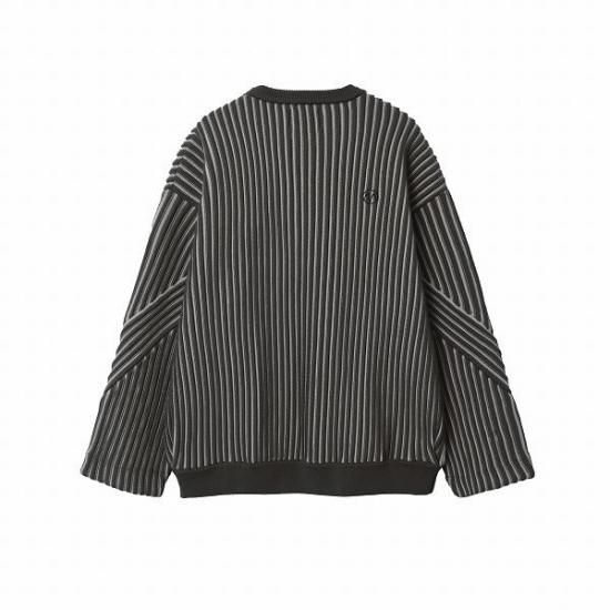 MAGIC STICK(マジックスティック)】2TONE STRIPES RIB CREW