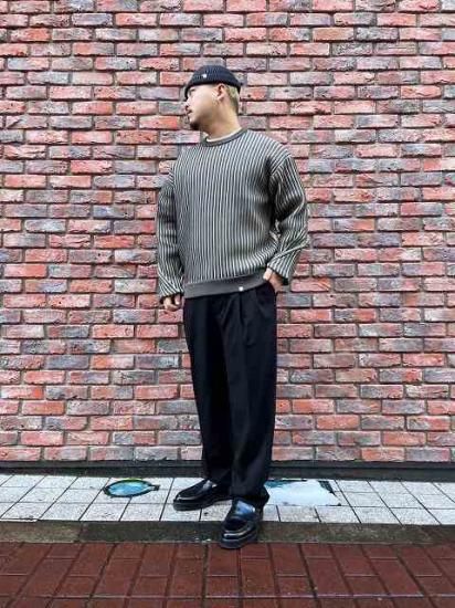 MAGIC STICK(マジックスティック)】2TONE STRIPES RIB CREW