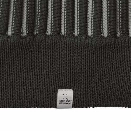 サイズL【新品】MAGIC STICK 2トーンリブストライプリブクルーネック MAGIC STICK(マジックスティック)】2TONE STRIPES RIB CREW