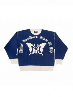 <img class='new_mark_img1' src='https://img.shop-pro.jp/img/new/icons7.gif' style='border:none;display:inline;margin:0px;padding:0px;width:auto;' />CHILLIN'()NY BUTTERFLY SPRING SWEATER () Navy