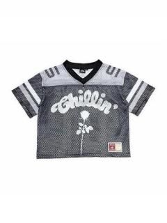 <img class='new_mark_img1' src='https://img.shop-pro.jp/img/new/icons7.gif' style='border:none;display:inline;margin:0px;padding:0px;width:auto;' />CHILLIN'()ROSE FOOTBALL MESH JERSEY (å奷) Black