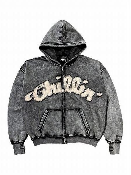 CHILLIN'(チリン)】NY BUTTERFLY PIGMENT ZIP HOODIE (ジップ