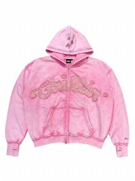 新品 chillin' フル刺繍ジップアップパーカー CHILLIN'(チリン)】NY BUTTERFLY PIGMENT ZIP HOODIE (ジップ