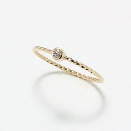1粒ダイヤリング / K10ゴールド・ダイヤモンド | 華奢なデザインのK10リングのお店 golden beak