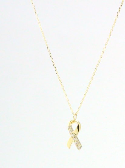 リボンネックレス / K10ゴールド・ダイヤモンド | 華奢なデザインのK10ネックレスのお店　golden beak