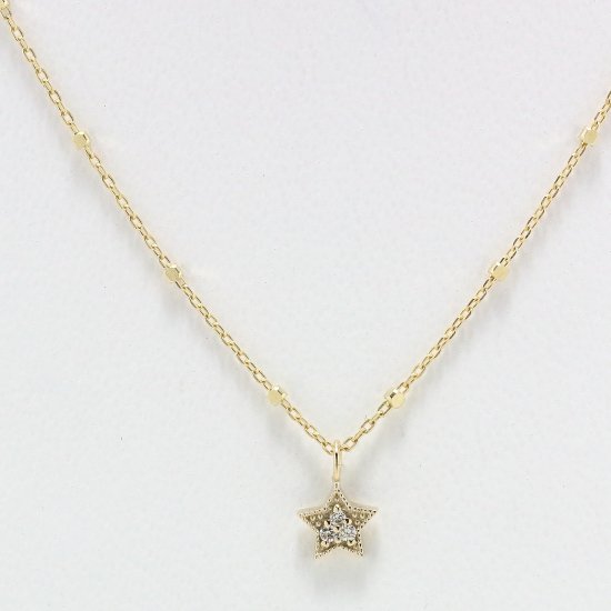 スモールスターネックレス / K10ゴールド・ダイヤモンド | 華奢なデザインのK10ネックレスのお店　golden beak