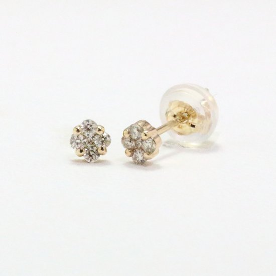 シンプルダイヤピアス / K10ゴールド・ダイヤモンド | 華奢なデザイン