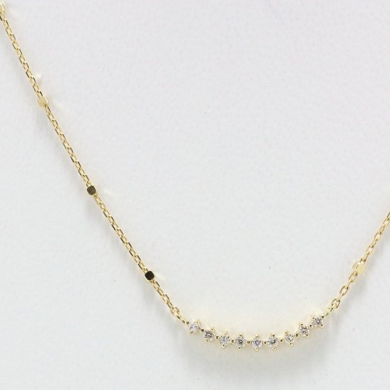 9ダイヤ ラインネックレス K10ゴールド ダイヤモンド 華奢なデザインのk10ネックレスのお店 Golden Beak