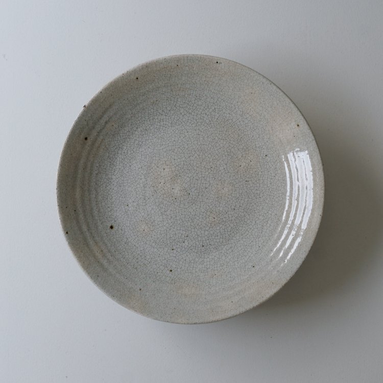 陶芸家 林拓児さんの 貫入・黒釉楕円皿2枚セット（中） - 食器