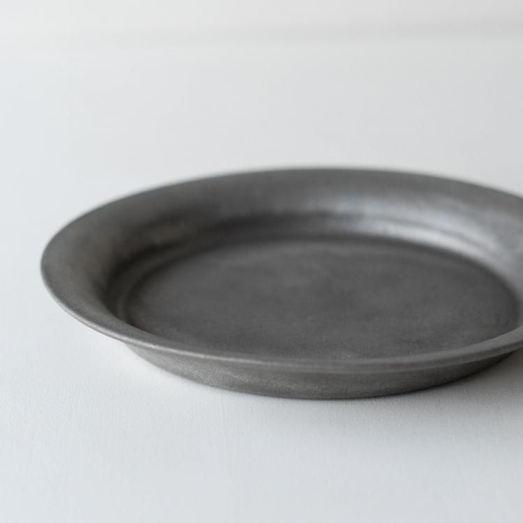 瀬川辰馬 硫化銀彩リムプレート小 typeB1 Φ21cm