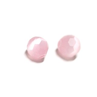 【10個入り】天然石キャッツアイ〜Light Pinkカラー4mm六角形カット両穴ビーズ｜ハンドメイド材料｜アクセサリーパーツ