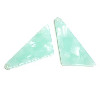 【1個】Mint Jadeカラー三角形！セルロース (acetylcellulose)樹脂パーツ