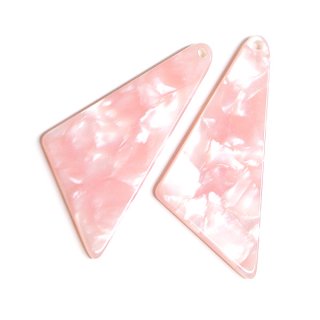 【1個】Pink Jadeカラー三角形！セルロース (acetylcellulose)樹脂パーツ