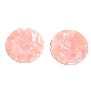 【1個】Pink Jadeカラー30mm円形！セルロース (acetylcellulose)樹脂パーツ