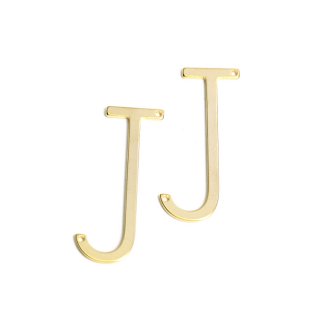 【1個】大ぶり J 〜イニシャルマットゴールドコネクター、チャーム