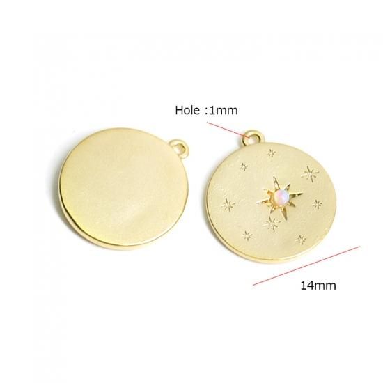 1個】Opalオパールスターコインマットゴールドペンダント