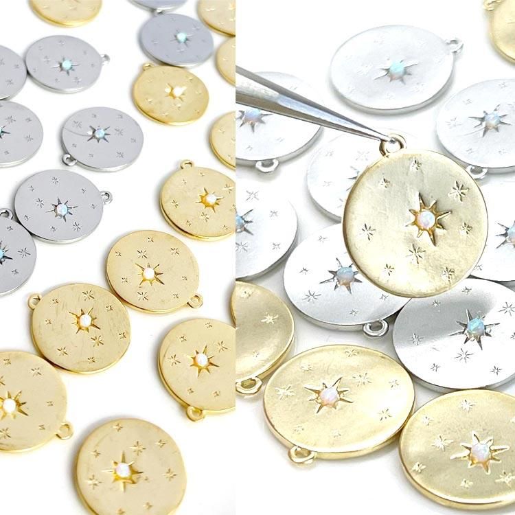 1個】Opalオパールスターコインマットゴールドペンダント