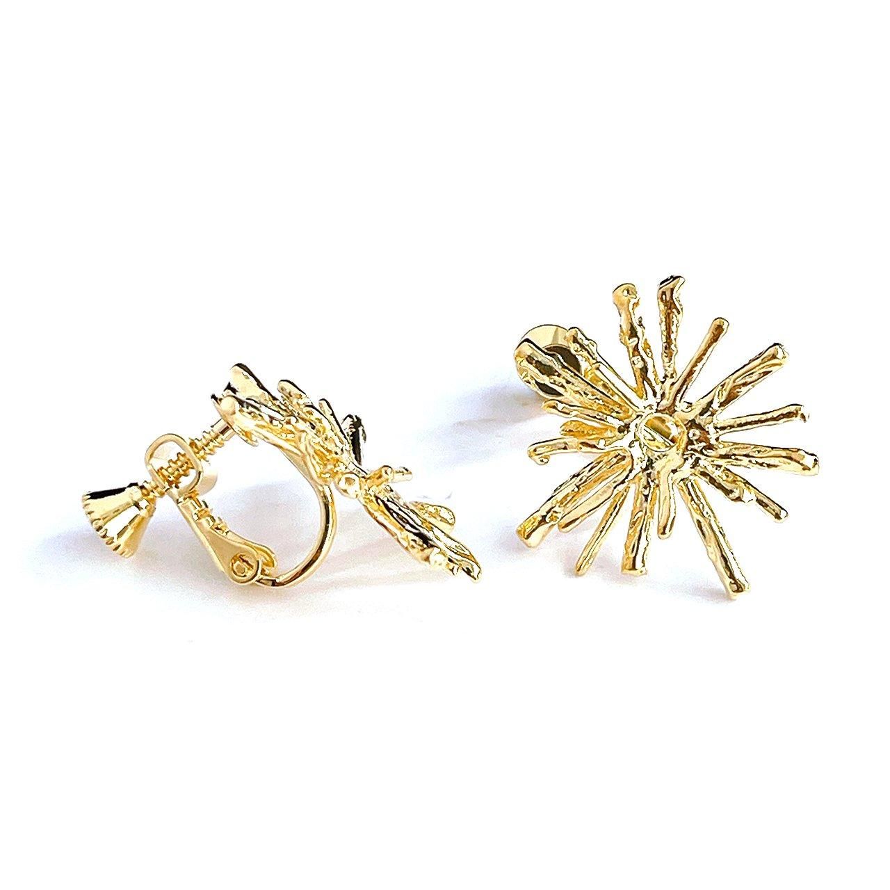 太陽モチーフイヤリング | ニッケルフリー - 低金属アレルギーの