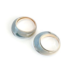 【1個】金属アレルギー100%対応！大ぶりAurora Blueリング、指輪