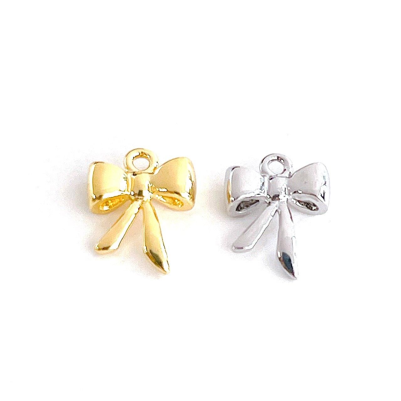 メグチャームパーツ リボン キラッと！リボンモチーフチャーム | 大人可愛い - 低金属アレルギーの