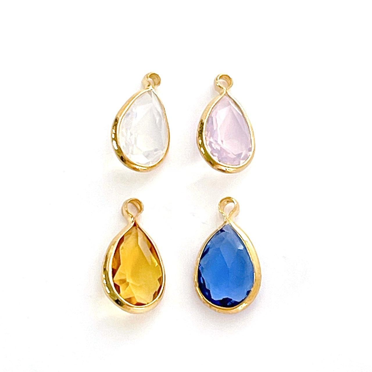 ガラスチャーム | しずく形 - 低金属アレルギーのアクセサリー