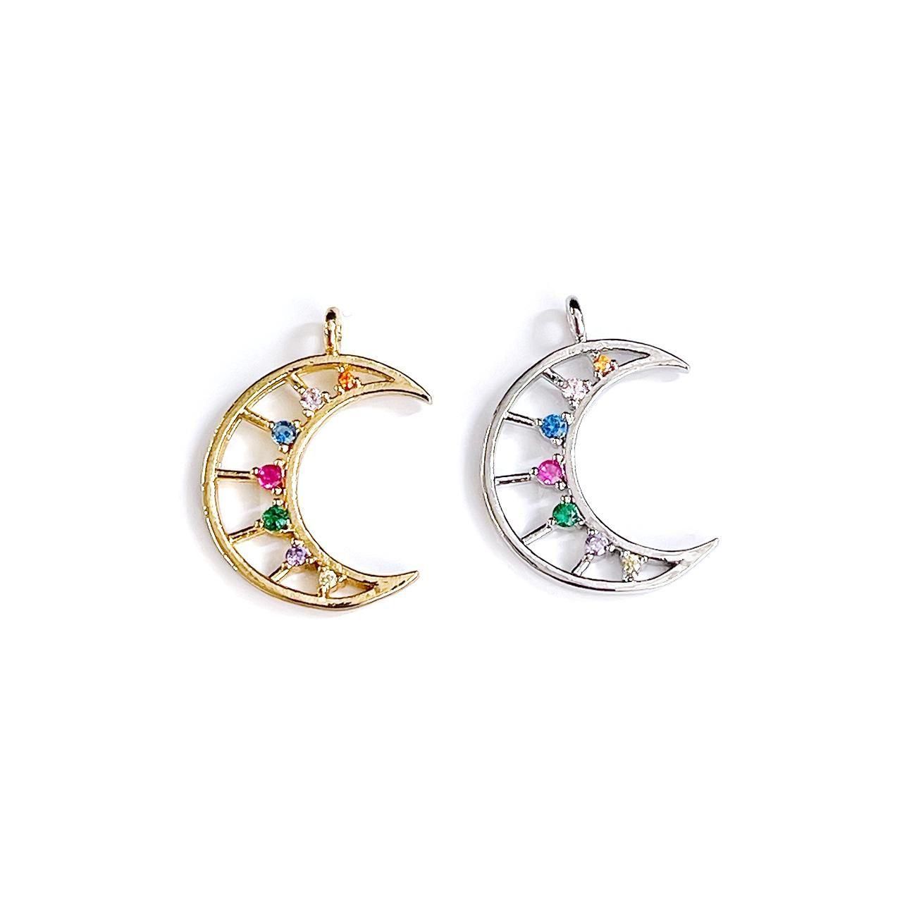 三日月カラーストーンチャーム|受注品10個入 - DIYBEJEWEL