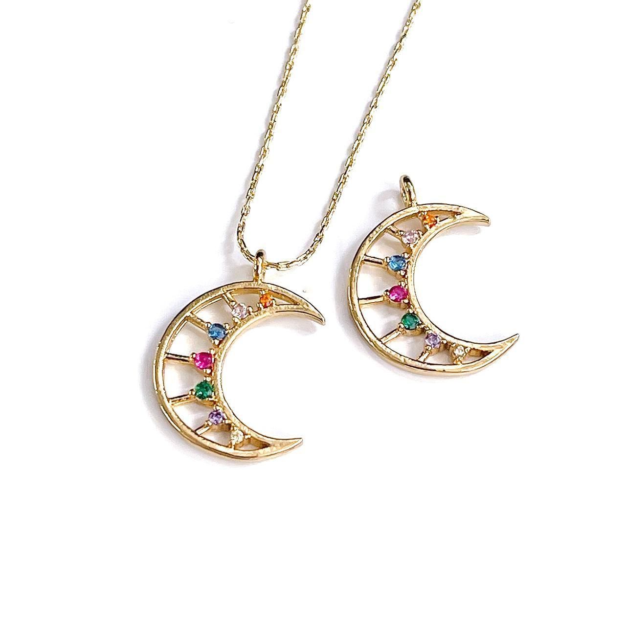 三日月カラーストーンチャーム|受注品10個入 - DIYBEJEWEL