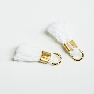 【6個入り】刺繍糸tasselホワイトカラーミニタッセル