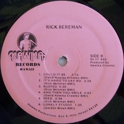 洋楽  Moon / Rick Bereman / 1977 Kawika 洋楽 Moon / Rick Bereman / 1977 Kawika 洋楽 Moon / Rick
