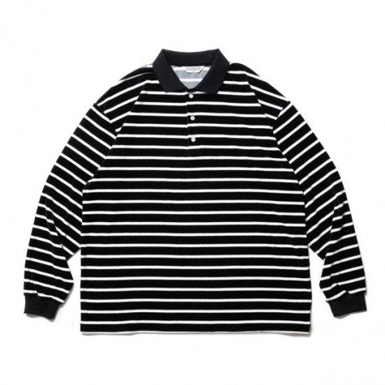 COOTIE(クーティー) CTE-21A304 Velour Border L/S Polo BLACK × OFF-WHITE | VITAL  ORGAN（バイタルオーガン）商品ページ