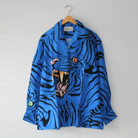 WACKO MARIA（ワコマリア）TIM LEHI / L/S HAWAIIAN SHIRT BLUE | VITAL  ORGAN（バイタルオーガン）商品ページ