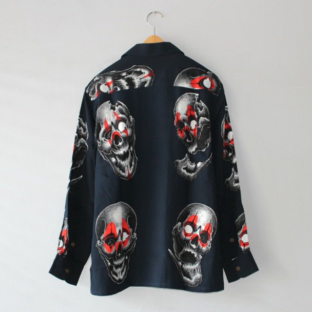 WACKO MARIA（ワコマリア）56 TATTOO STUDIO / L/S HAWAIIAN SHIRT NAVY | VITAL  ORGAN（バイタルオーガン）商品ページ