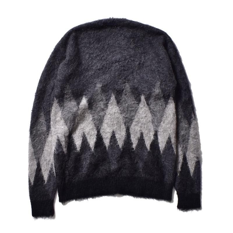 MINEDENIM (マインデニム ) Kid Mohair Argyle Washed Knit Long