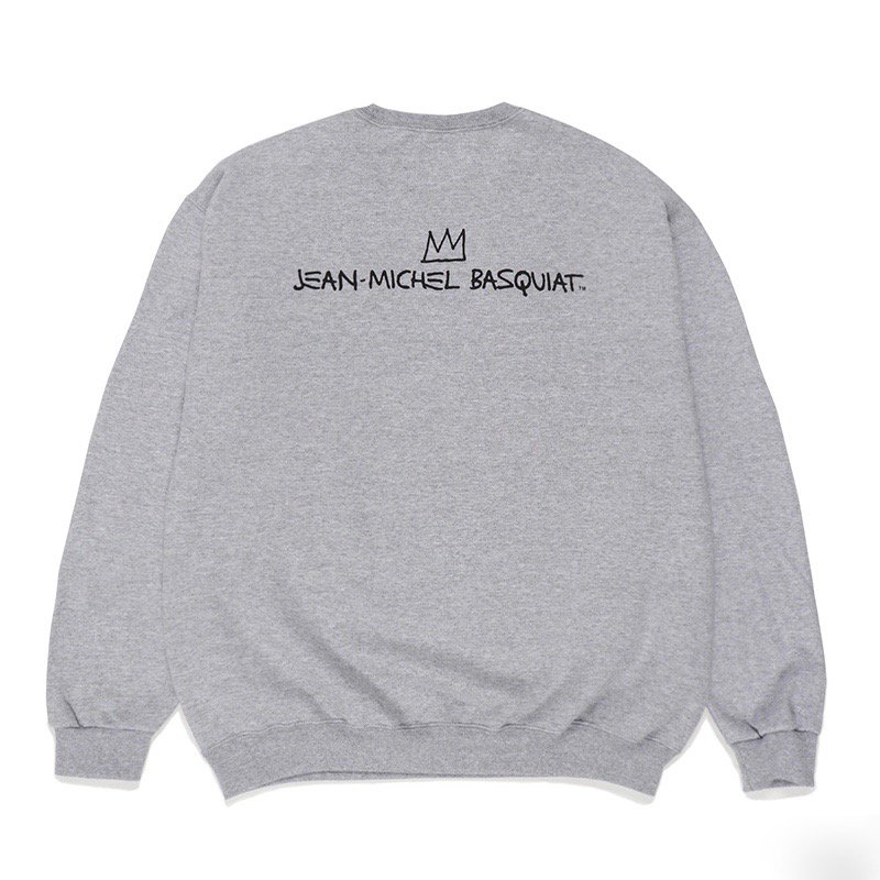 WACKO MARIA（ワコマリア）JEAN-MICHEL BASQUIAT / CREW NECK SWEAT SHIRT GRAY | VITAL  ORGAN（バイタルオーガン）商品ページ