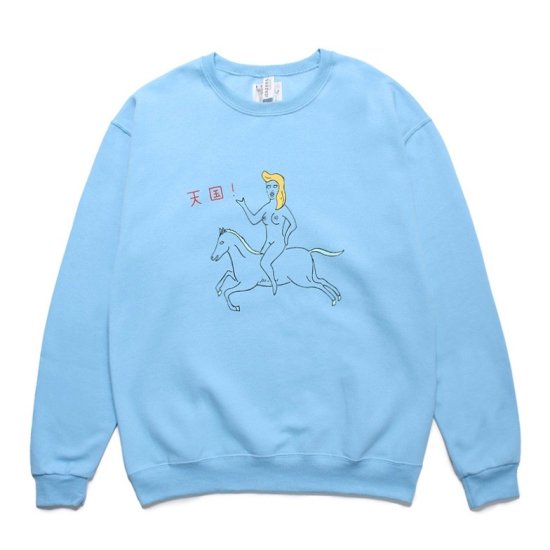 WACKO MARIA(ワコマリア) / 世界平和プロジェクト SWEAT SHIRT【BLUE】 | グラフィック入りクルーネック・スウェット -  VITAL ORGAN ONLINE STORE | WACKO ...