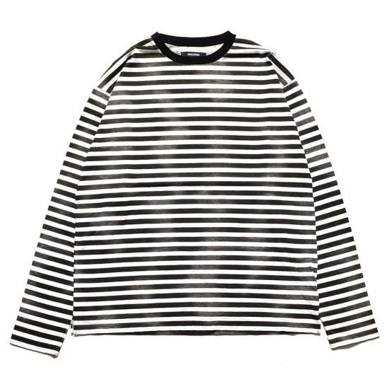 人気定番 MINEDENIM(マインデニム) / Hazy Border L/S T-SH【WPT トップス