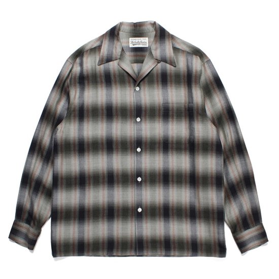 WACKO MARIA(ワコマリア) / OMBRE CHECK OPEN COLLAR SHIRT L/S（TYPE-2）【GREEN】 | オンブレ チェックシャツ - VITAL ORGAN ONLINE STORE | WACKO MARIA（ワコマリア ）,COOTIE（クーティー）,MINEDENIM（マインデニム）などの通販・正規取扱店